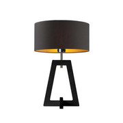 Nastrojowa lampa stołowa drewniana do sypialni i salonu CLIO GOLD