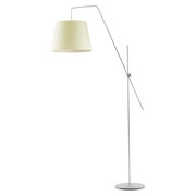 Srebrna lampa stojąca z abażurem ecru VIGO