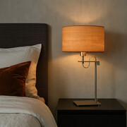 Designerska lampka nocna ALASKA ECO skandynawska lampka stołowa z abażurem