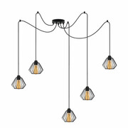 Pięcioramienna lampa wisząca typu spider DIORO LOFT L5