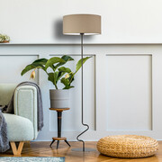 Czarno beżowa lampa stojąca JERSEY