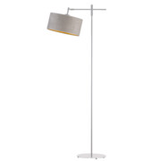 Srebrna lampa podłogowa z regulowanym ramieniem MELTON VELUR