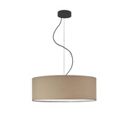 Beżowa lampa wisząca do salonu z tkaninowym kloszem HAJFA fi - 50 cm - kolor beżowy