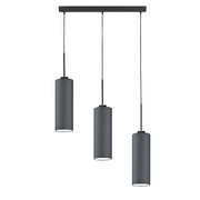 Podłużna lampa wisząca z trzema kloszami BORNEO w stylu skandynawskim