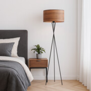 Czarna lampa stojąca typu tripod PARYŻ ECO