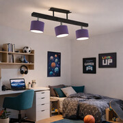 Nowoczesna 3-punktowa lampa sufitowa z regulacją HOLLYWOOD drewniana LED