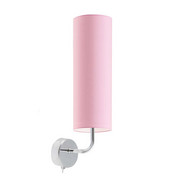 Różowy kinkiet dla dzieci NEWADA z różowym kloszem w kształcie tuby