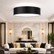 Czarna lampa sufitowa z abażurem 100 cm do salonu MEDINA fi - 100 cm