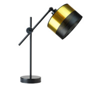 Regulowana lampa biurkowa MALI GLAM w stylu glamour czarno-złota