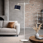 Nowoczesna lampa podłogowa regulowana 145 cm SERES z tkaninowym kloszem