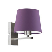 Nowoczesny kinkiet ścienny LED do salonu w stylu art deco HVAR z fioletowym abażurem