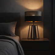 Duża lampa stołowa do salonu glamour czarna THOR GLAM