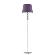Srebrna lampa stojąca z fioletowym abażurem SEUL