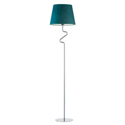 Srebrna lampa stojąca o ciekawej formie fali FOGO VELUR
