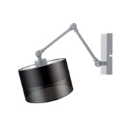 Czarno-srebrny kinkiet regulowany z wysięgnikiem TULON GLAM