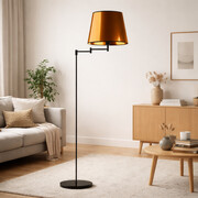 Nowoczesna lampa podłogowa na wysięgniku regulowanym do czytania ASTI MIRROR