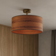 Minimalistyczny plafon sufitowy z abażurem do sypialni WENECJA ECO fi - 40 cm - kolor kasztanowy