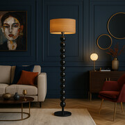 Czarna lampa stojąca w stylu skandynawskim GIZA ECO ze stelażem z kul