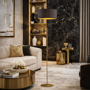 Czarna lampa podłogowa glamour TESALLIA GOLD lampa stojąca glamour czarna