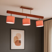 Nowoczesny plafon sufitowy w stylu art deco HOLLYWOOD z czerwonymi kloszami z regulacją