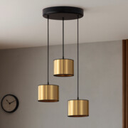 Złoto-czarny 3 punktowy żyrandol kaskadowy PUEBLO MIRROR w stylu glamourPUEBLO MIRROR