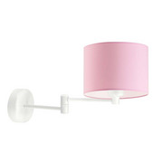 Biały-różowy kinkiet regulowany z ruchomym ramieniem BRAGE