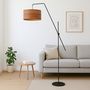 Czarna lampa podłogowa na ruchomym wysięgniku BILBAO ECO