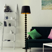 Czarna lampa podłogowa kule z designerskim stelażem BANGKOK GOLD