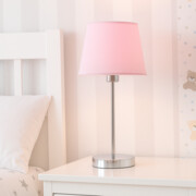 Designerska lampka nocna dla dziewczynki SIENA z różowym abażurem