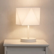 Biała lampka nocna z abażurem PASADENA