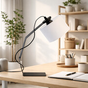 Czarno-biała lampka biurkowa w stylu minimalistycznym HAGA