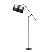 Lampa podłogowa z regulowanym ramieniem do salonu LIBERIA GLAM w czarno-srebrnej kolorystyce