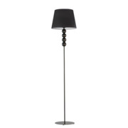 Czarna lampa stojąca do salonu SEUL VELUR z abażurem