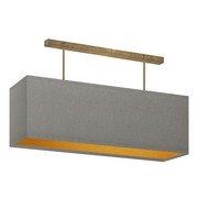 Podłużna lampa sufitowa nad wyspę kuchenną KORFU GOLD z dwoma źródłami światła