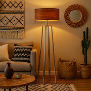 Srebrna lampa stojąca do salonu MOSS ECO