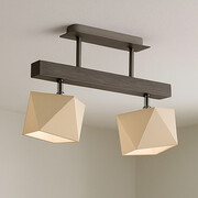 Nowoczesny plafon do salonu ASTIR z drewnianymi elementami