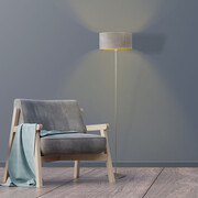Srebrna lampa stojąca w stylu skandynawskim MEKSYK VELUR
