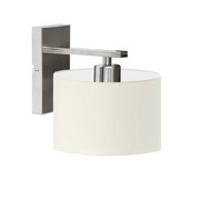 Klasyczny kinkiet ścienny z kremowym abażurem w stali szczotkowanej SPLIT