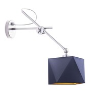 Srebrna lampa ścienna na wysięgniku do czytania TIRANA GOLD