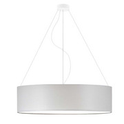 Żyrandol do pokoju z abażurem PORTO fi - 80 cm - kolor jasny szary