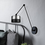 Srebrny regulowany kinkiet na wysięgniku TESNUS GLAM