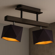 Lampa 2-płomienna na drewnianej belce ASTIR GOLD