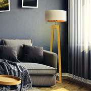 Lampa stojąca podłogowa drewniana BALI GOLD