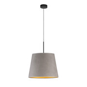 Designerska lampa wisząca w stylu skandynawskim SARI VELUR - kolor szary ze złotym wnętrzem