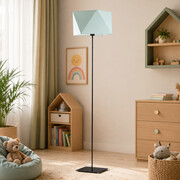 Designerska lampa stojąca do pokoju dziecka ANKARA z miętowym abażurem