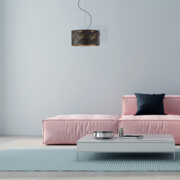 Lampa wisząca z materiałowym abażurem HAJFA MARMUR fi - 30 cm