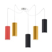 Kolorowa lampa wisząca typu pająk z kloszami VIZELA T5