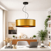 Złota lampa wisząca do salonu w stylu glamour HAJFA MIRROR fi - 60 cm