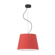 Designerska lampa wisząca z czerwonym, tkaninowym abażurem TUNIS - kolor czerwony