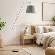 Skandynawska lampa podłogowa do czytania VIGO GOLD designerska lampa stojąca z regulacją